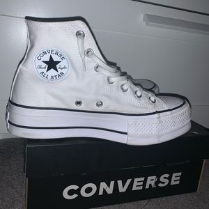 white platform converse